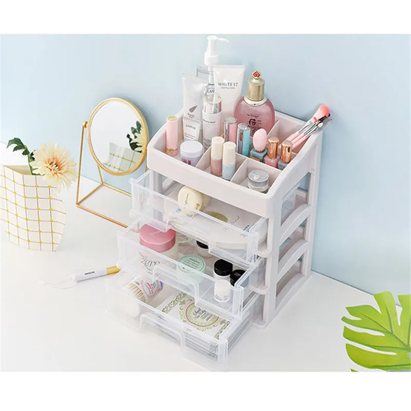 

Plastic Makeup Organizer Cosmetics Storage Box Drawer Makeup Container Dressing Table Lipstick Casket Holder Case Sorting Boxes