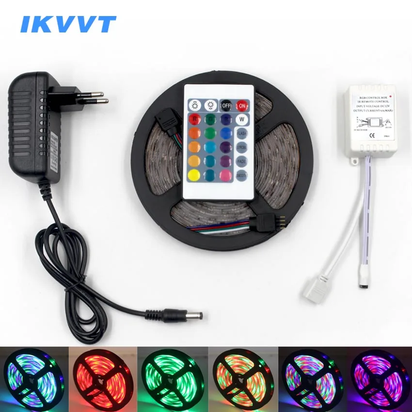 IKVVT RGB Светодиодная лента Водонепроницаемая SMD5050 2835 световая полоса 12 В гибкая