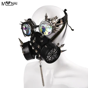 Маски для очков в стиле стимпанк, реквизит для косплея в готическом стиле, для мужчин и женщин, маска-гвоздик для вечеринки, фестиваля, панк