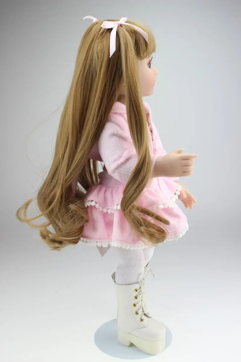 Куклы для девочек 18 дюймов куклы ручной работы BJD с розовой одеждой 45 см кукла