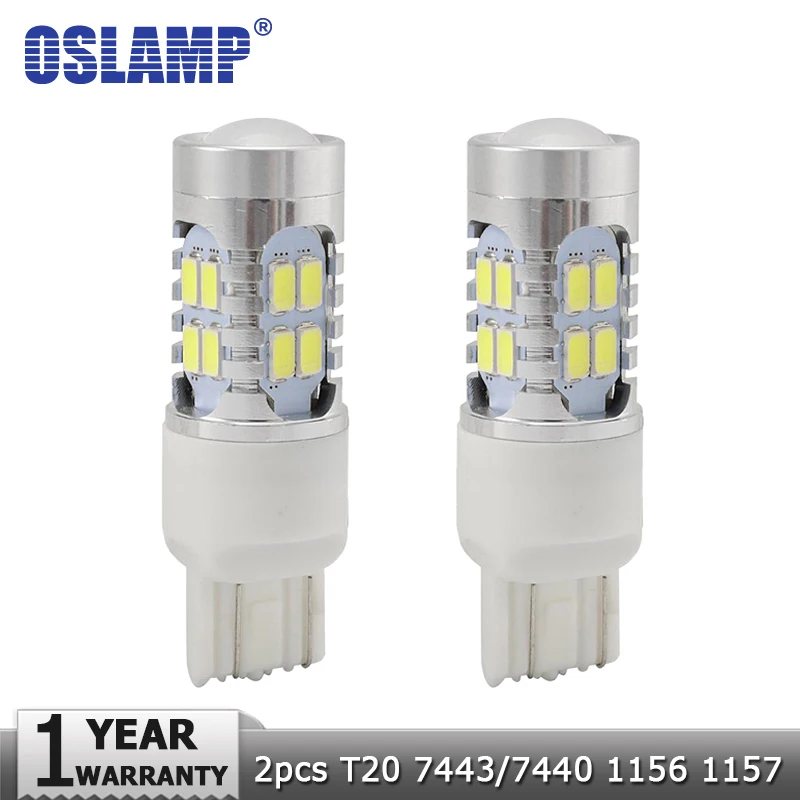 Автомобильный светодиодный светильник Oslamp T20 7443/7440 1156 белый красный 12 В зазор