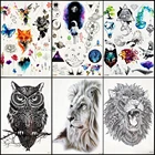 Тату-наклейки с изображением Галактики, звезд, мужчин, груди, Льва, женщин, рук, планеты, временная татуировка, черный Лев, переводная татуировка, косметические наклейки