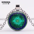 Ожерелье SONGDA с символом древней шри-Янтры, талисман, Священная геометрия, ювелирные изделия для медитации, мандала, буддистское ожерелье с духовная чакра