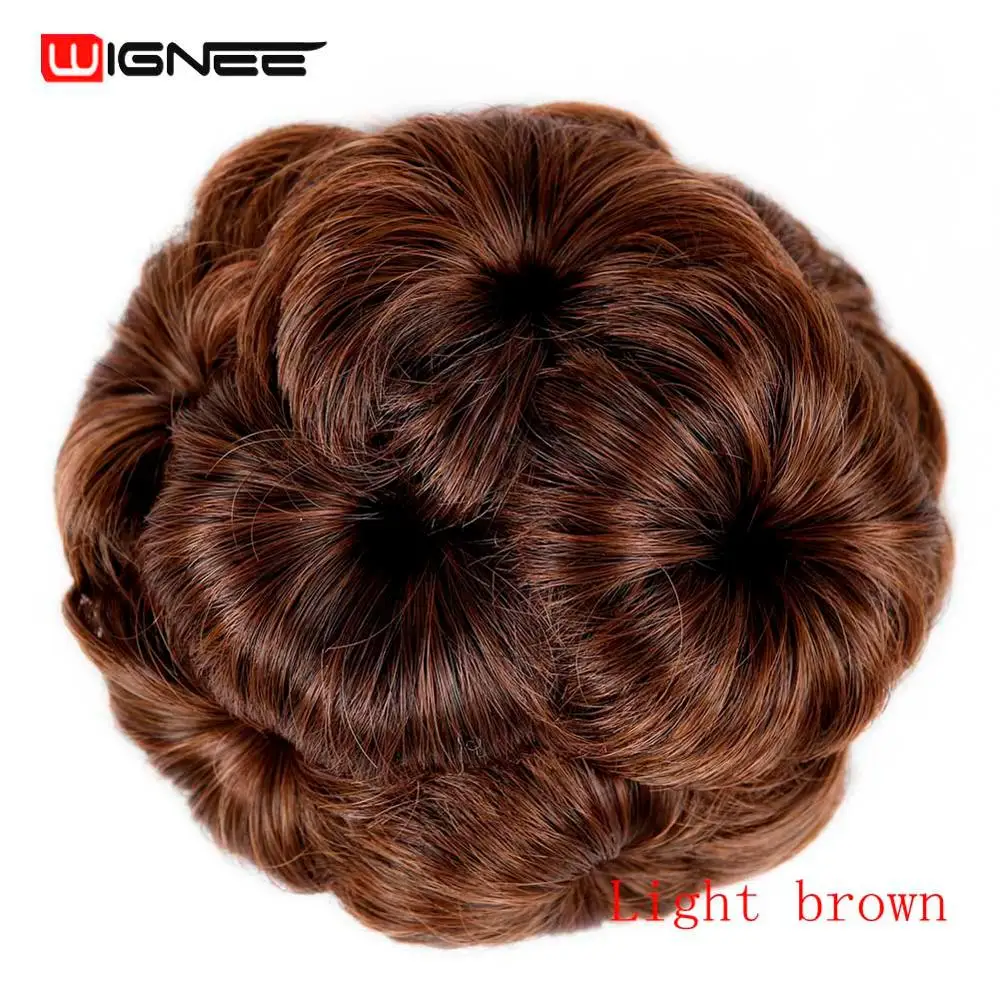 Light Brown Wignee кудрявые шиньон для женщин 9 ролик с цветочным рисунком зажим в поддельные волосы кусок косплей аксессуары для волос Высокая температура синтетическое волокно - Цвет: Light Brown