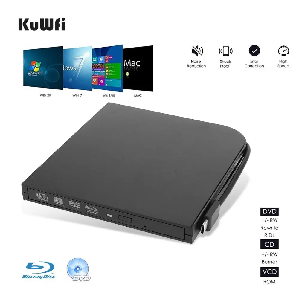 Внешний Blu Ray DVD привод горелки плеер USB3.0 Type C RW VCD CD Superdrive для Apple Pro Air iMAC ПК