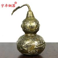 yu zhuo bronze copper copper gourd calabash handi decoration home furnishing seasonsroom art statue