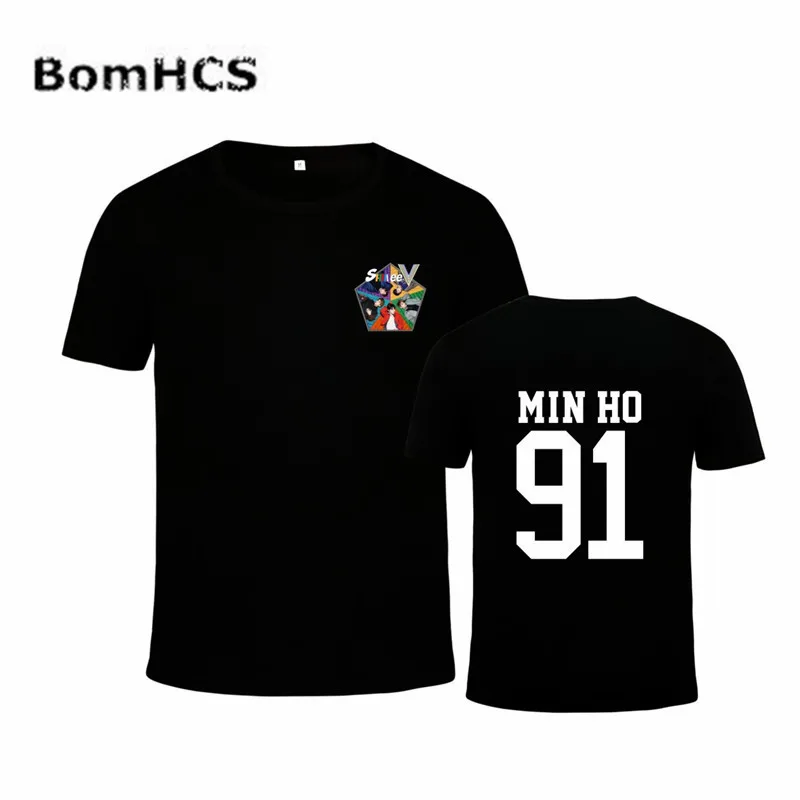 Хлопковая футболка BomHCS Kpop SHINee летняя с коротким рукавом и альбомом унисекс