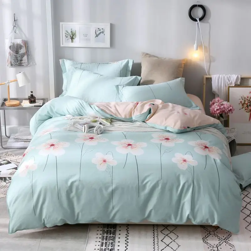 

2018 new money Whole cotton Luxury Bedding Set Soft Bedclothes Duvet/Quilt Cover Bed Linen sheet set 4 Pieces Bedding Sets