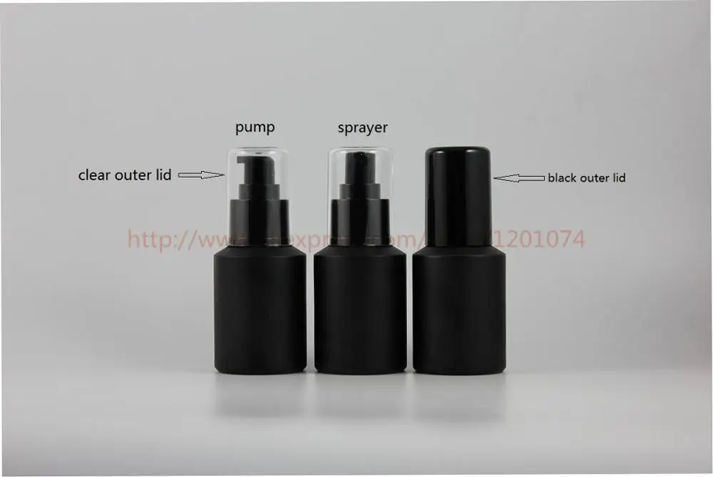 60 мл окрашенные Черное Матовое Стекло со спущенным плечом бутылки блестящий