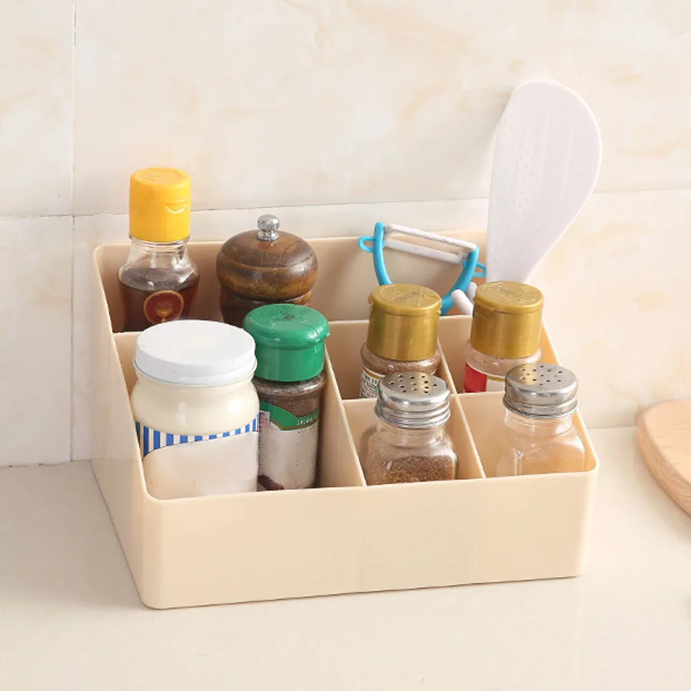 Cosmetic Organizer Box Plastic Makeup Storage Case Table Sundries 6 Grid Rack Plain Color Contracted K531 | Дом и сад