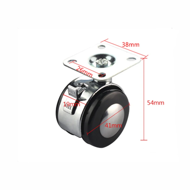 Колесики для мебели 4 шт. литые ролики с тормозом 1 5 дюйма универсальная пластина