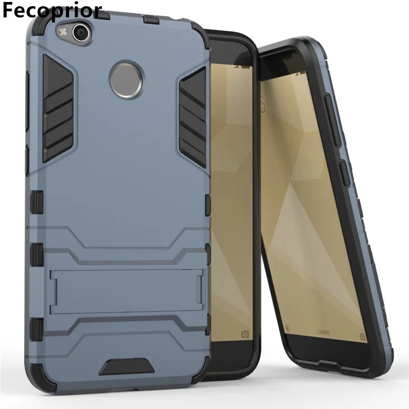 Fecoprior Redmi4X TPU Silicon Back Cover Case for Xiaomi Redmi 4X 2in1 Stand Armor Hard Smart Phone Celulars Coque Fundas |
