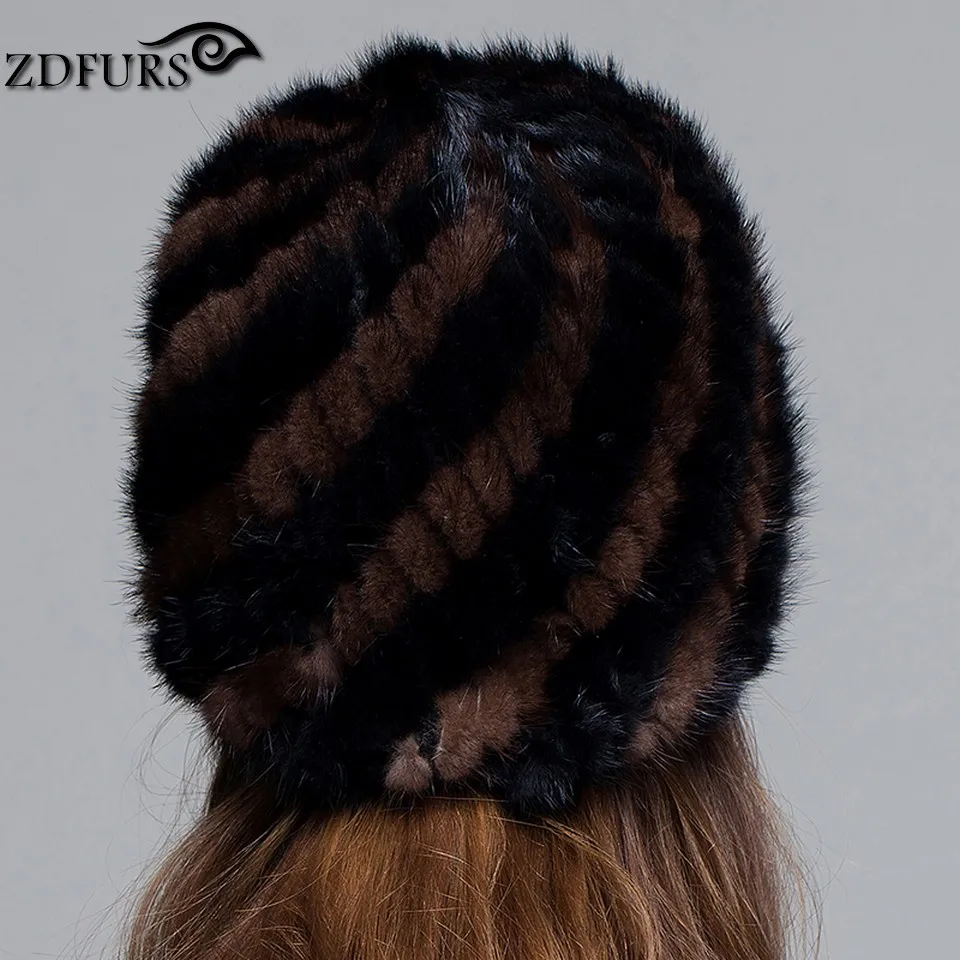 ZDFURS * теплый зимний головной убор для Для женщин из натурального меха норки