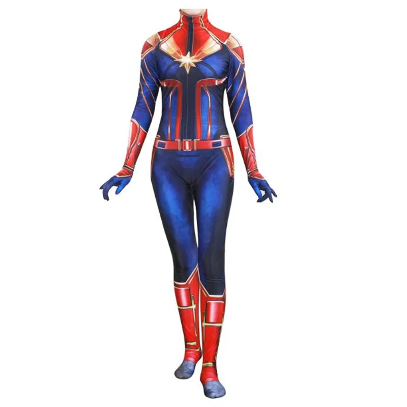 Captain Marvel Супергерой фильм Мстители, человек-муравей комбинезон Хэллоуин Косплей костюмы Колготки взрослый ребенок одежда для вечеринок - Color: Captain Marvel