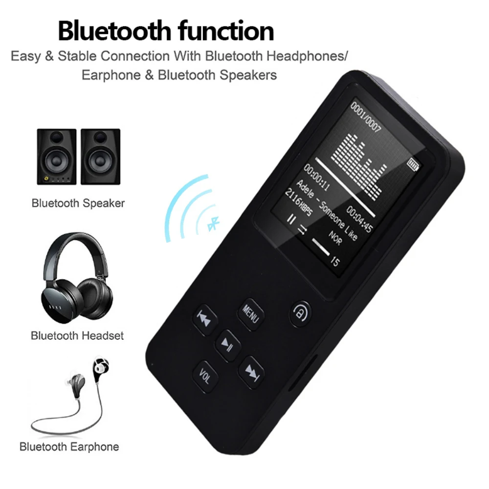 32 Гб Bluetooth MP4 плеер Поддержка TF карта FM Электронная книга ПЕДО метр Часы Портативный 1,8 ''экран динамик HiFi Звук MP3 музыкальный плеер