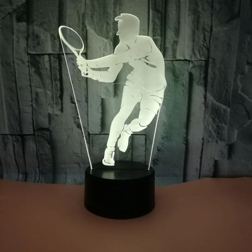 Настольная 3d-лампа для тенниса цветные Led лампы с сенсорным управлением и