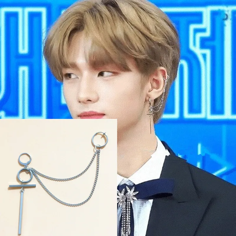Серьги гвоздики в стиле K POP для мужчин и женщин длинные серьги стимпанк с