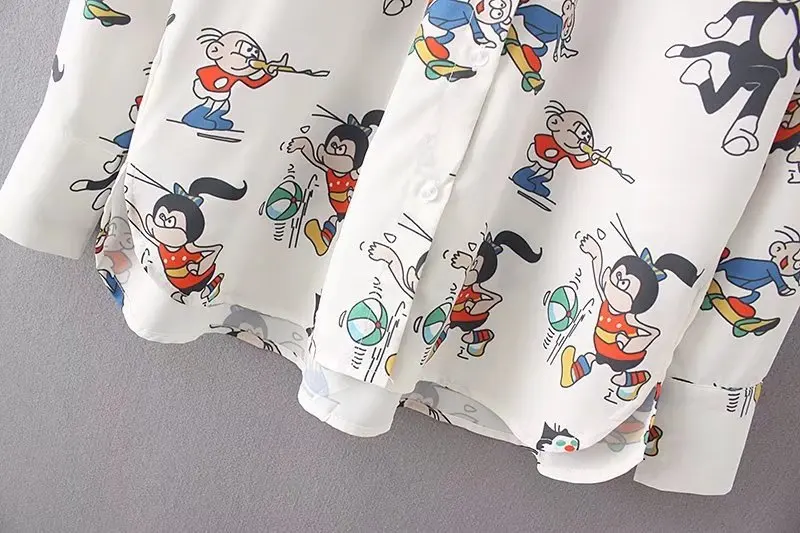 Yuuyiwa/женские блузки рубашки с рисунком кота цветная Детская рубашка комическим
