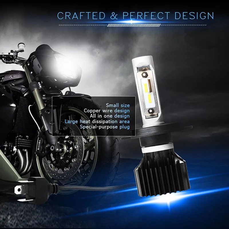 ENLOR H4 светодиодный светильник для мотоцикла Moto 9003 HB2 40 Вт 4000лм белый 6000 К