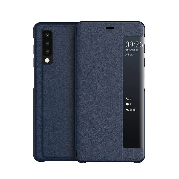 blue Чехол-книжка для samsung Galaxy A7, прозрачный, умный, с функцией пробуждения, подставка для телефона, чехлы для Galaxy A750F, SM-A750F, чехол - Цвет: blue
