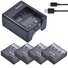 Tectra 4 шт. 1400 мАч  для Xiaomi Yi 4K II запасной аккумулятор + USB зарядное устройство для XiaoYi 4K 2 спортивных экшн-камер