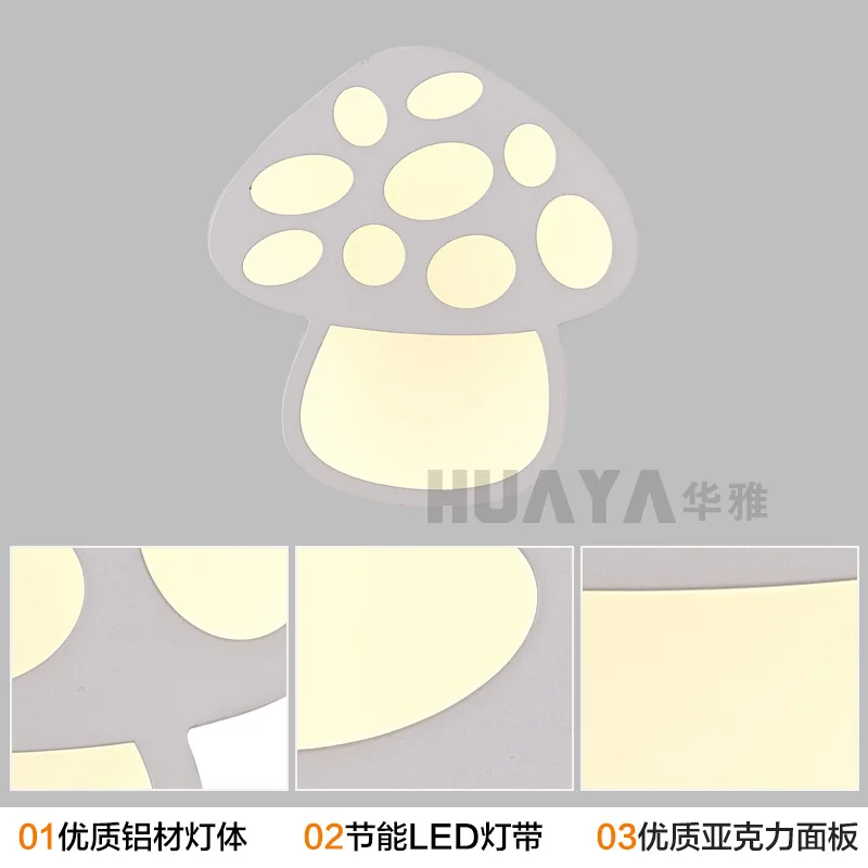 Современный минималистский детская комната led Грибная настенная лампа для