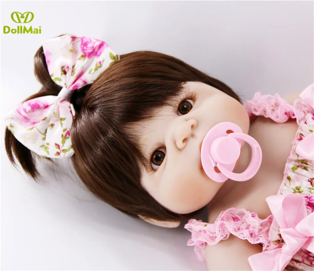 22 ''bebes reborn alive bonecas ручной работы реалистичные Reborn Baby Doll девушки всего тела винил силиконовый с соской подарок ребенку
