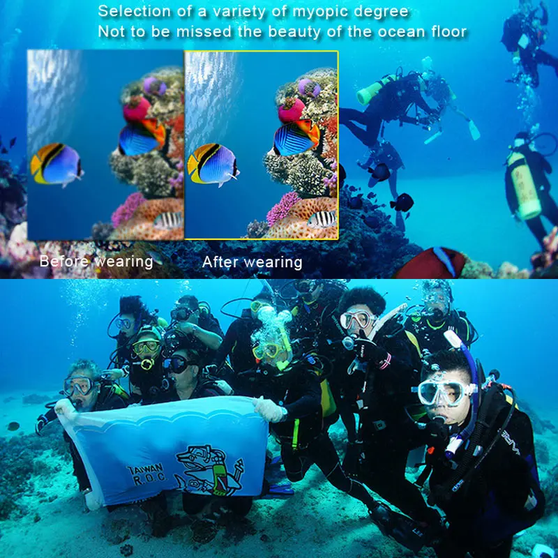 Профессиональный набор для ныряния с сухой трубкой анти туман широкие