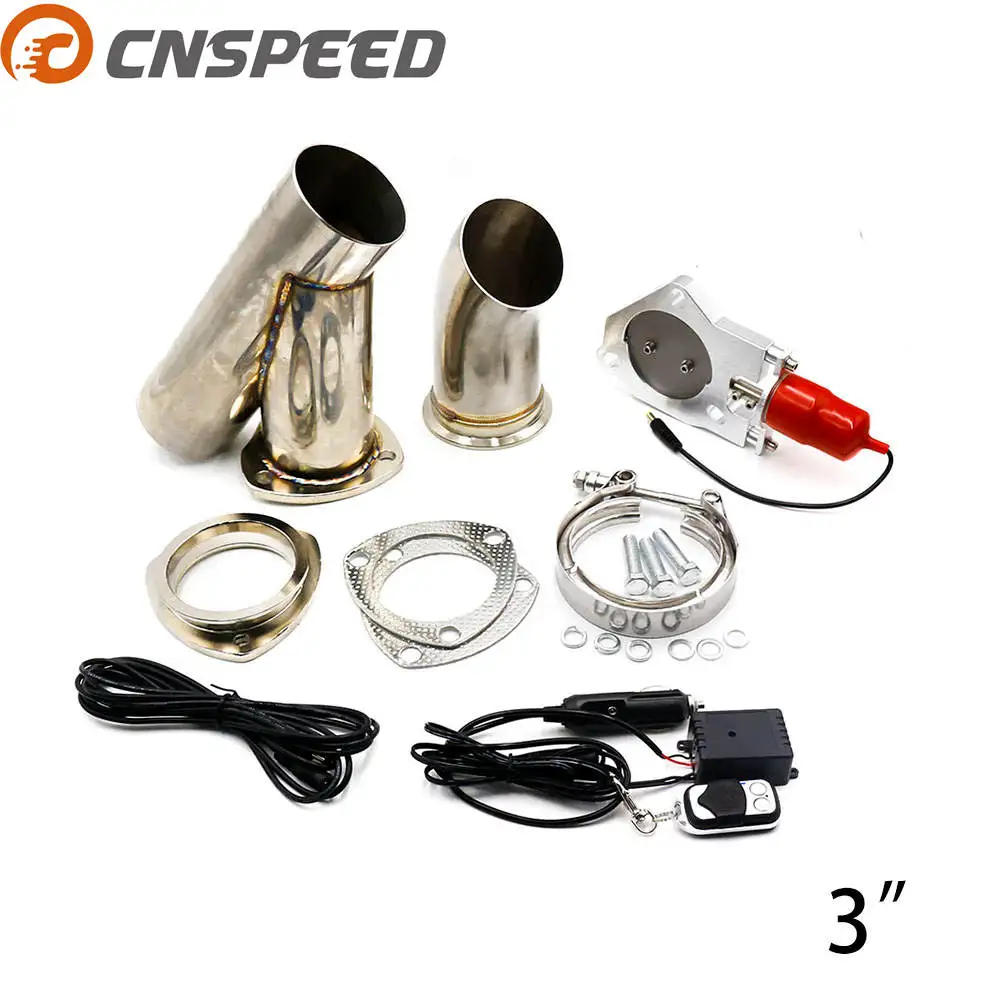 CNSPEED 3'' inch Exhaust Control Valve With Remote Car Stainless Electric Cutout kit |