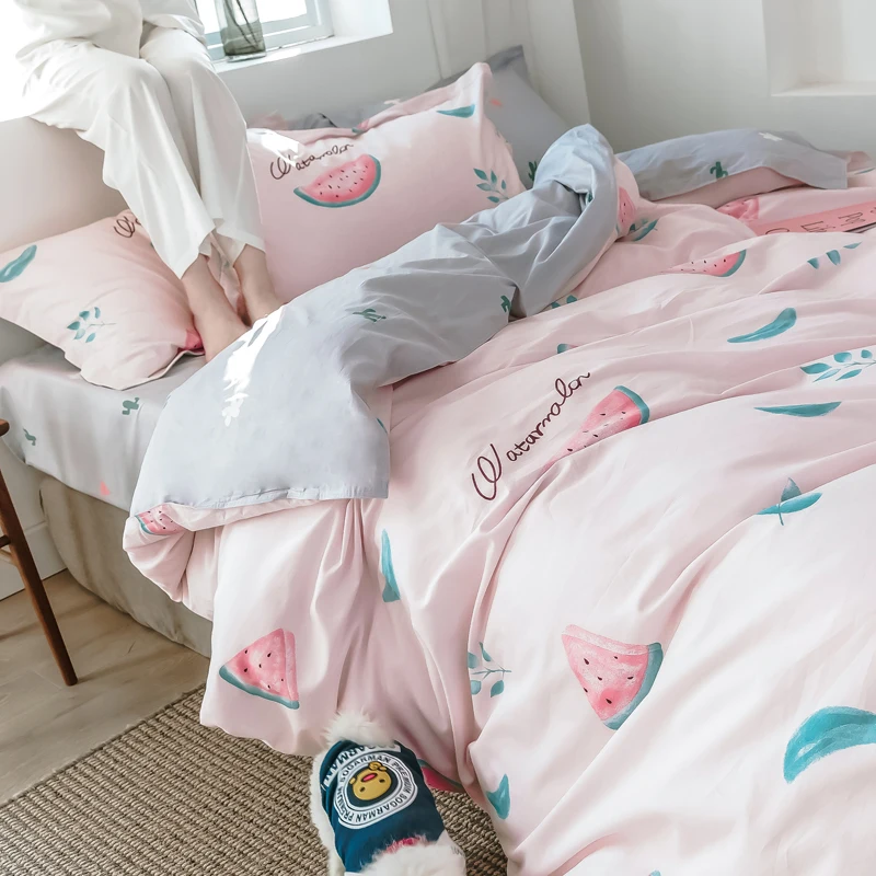 Комплект детского постельного белья из 4 предметов с принтом арбуза