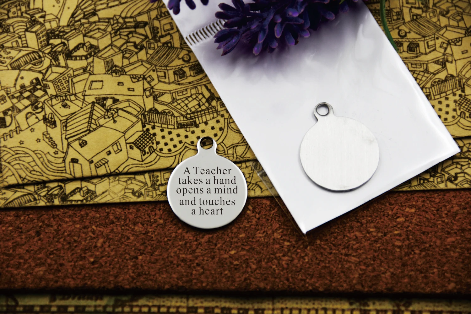 20pcs--stainless steel charms&quotA Teacher takes a hand opens mind and touches heart&quot5 style for choosing DIY Charms Pendants |