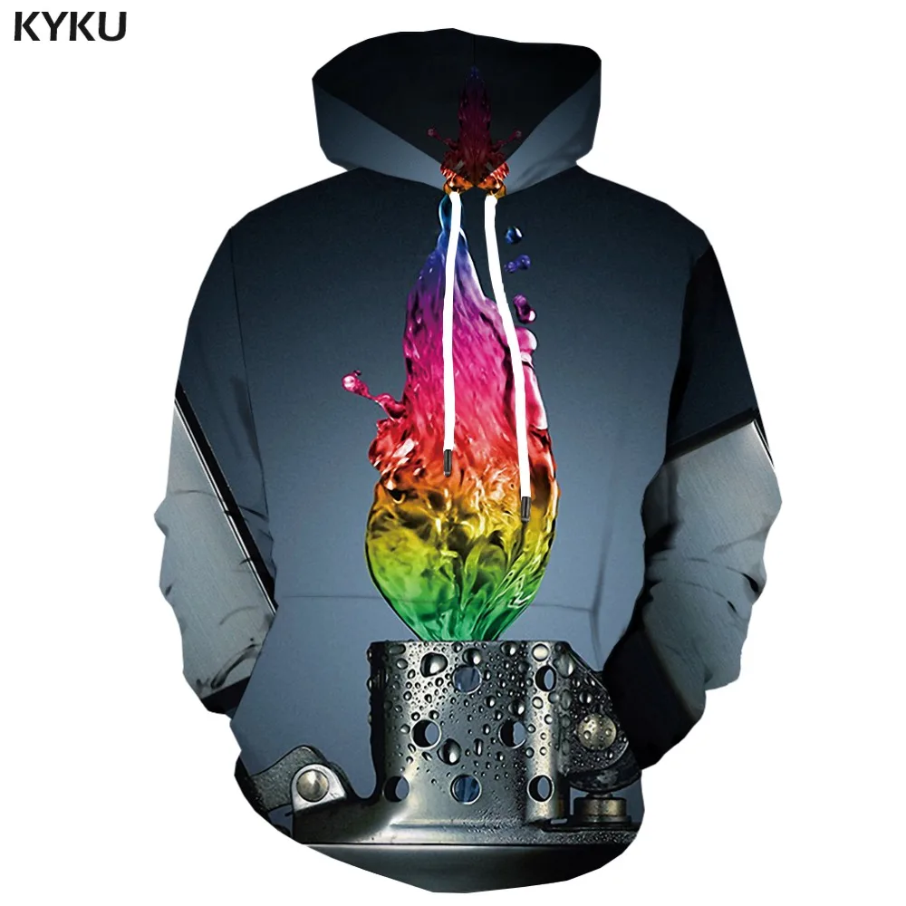 3d толстовки толстовка цветов радуги Мужская преломляющая с принтом граффити