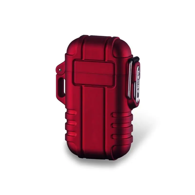 red Водонепроницаемая usb-зажигалка для сигарет с двойной дугой, зажигалка для улицы, кемпинга, спорта - Цвет: red