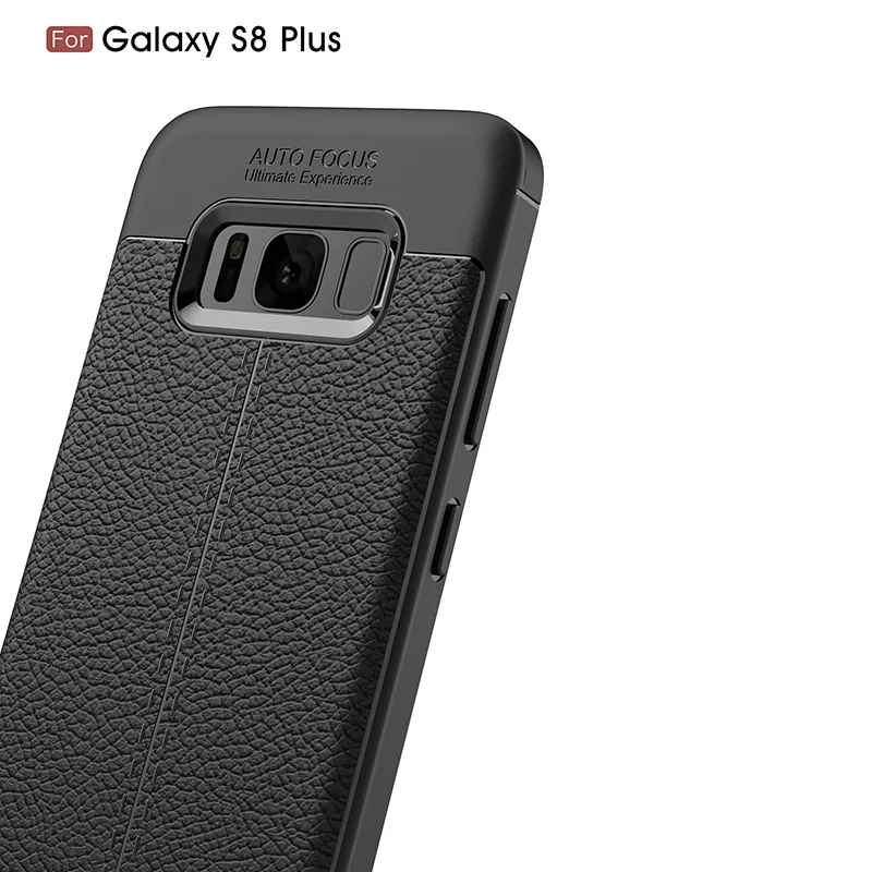 Ультратонкий Мягкий чехол для samsung Galaxy S8 Plus кожаный с узором на заднюю панель из
