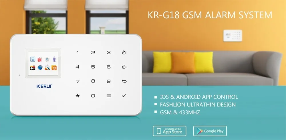Kerui G18 беспроводной GSM SMS домашняя система охранной сигнализации ISO Android APP охранная сигнализация беспроводной детектор дыма