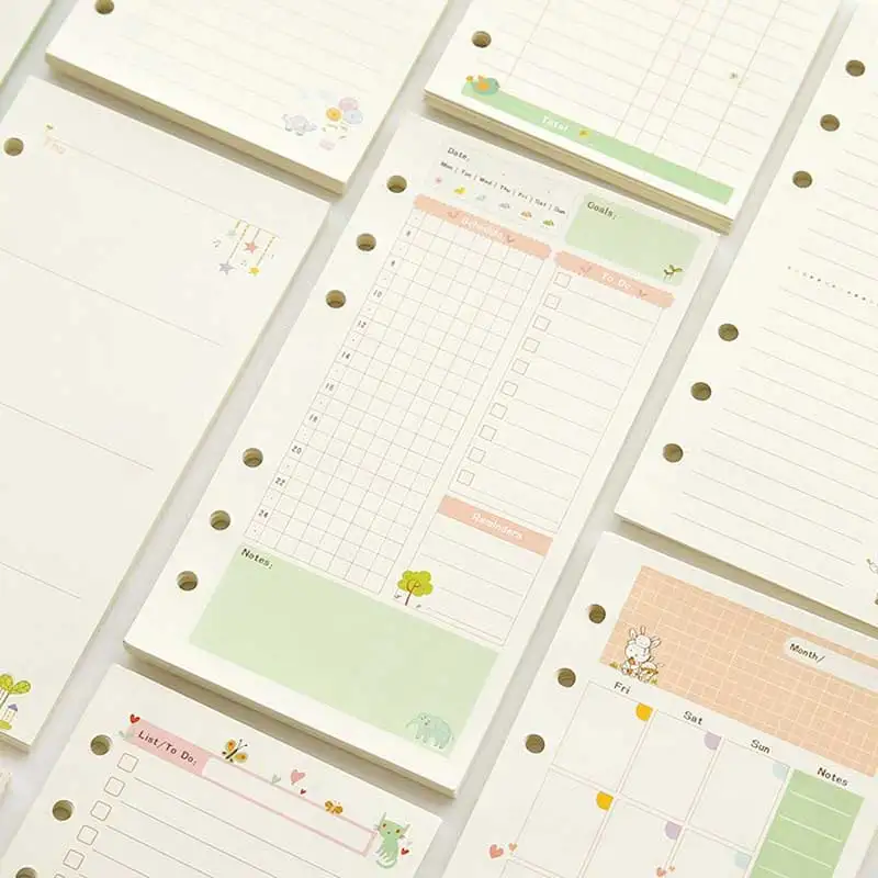 A5 A6 спираль блокнот наполнитель бумага для Filofax Диарио планировщик внутренние страницы замены офисные аксессуары переплетная книга Pap