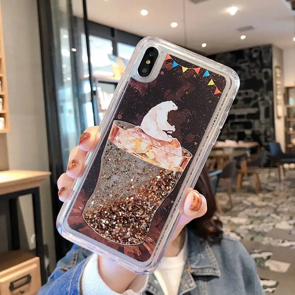 KISSCASE медведь чехол с сияющими блестками для samsung J4 J6 A50 A5 A6 A7 A8 2018 динамическая