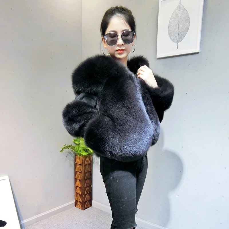 Tatyana Furclub шуба из натурального Лисьего меха модные тонкие женские зимние пальто Новая повседневная полосатая куртка из натурального меха