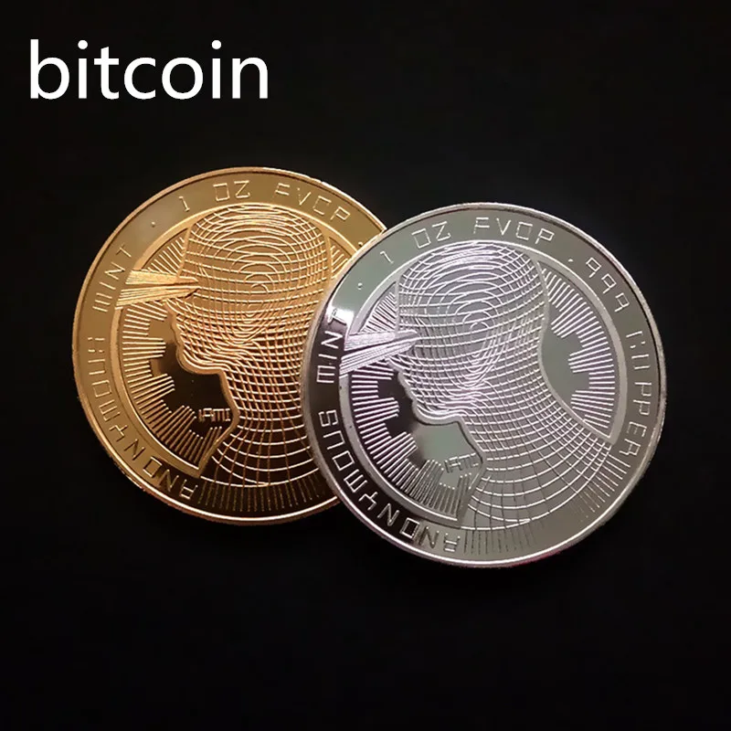Позолоченная Виртуальная металлическая памятная монета биткоины сувенир