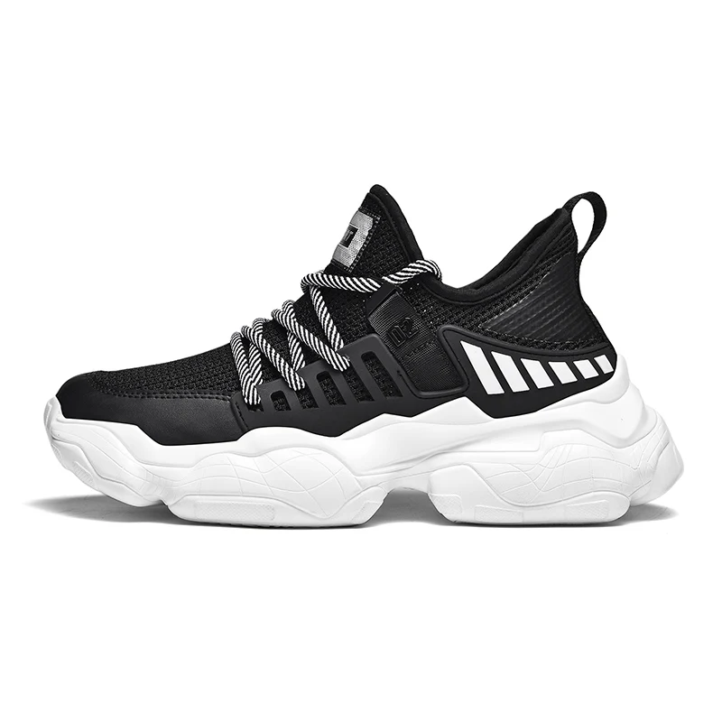 Новая мужская модная спортивная обувь удобная мужская обувь Chaussures для мужчин дышащие высококачественные кроссовки для взрослых Размер 39-47 - Цвет: Black White