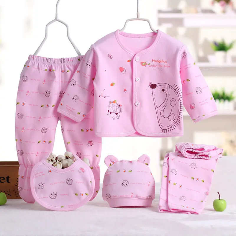 Cute Unisex Baby Clothes 5PCS/Set Cotton Girl Set Boys Sets Infant Underwear Four Seasons For 0-3M | Детская одежда и обувь