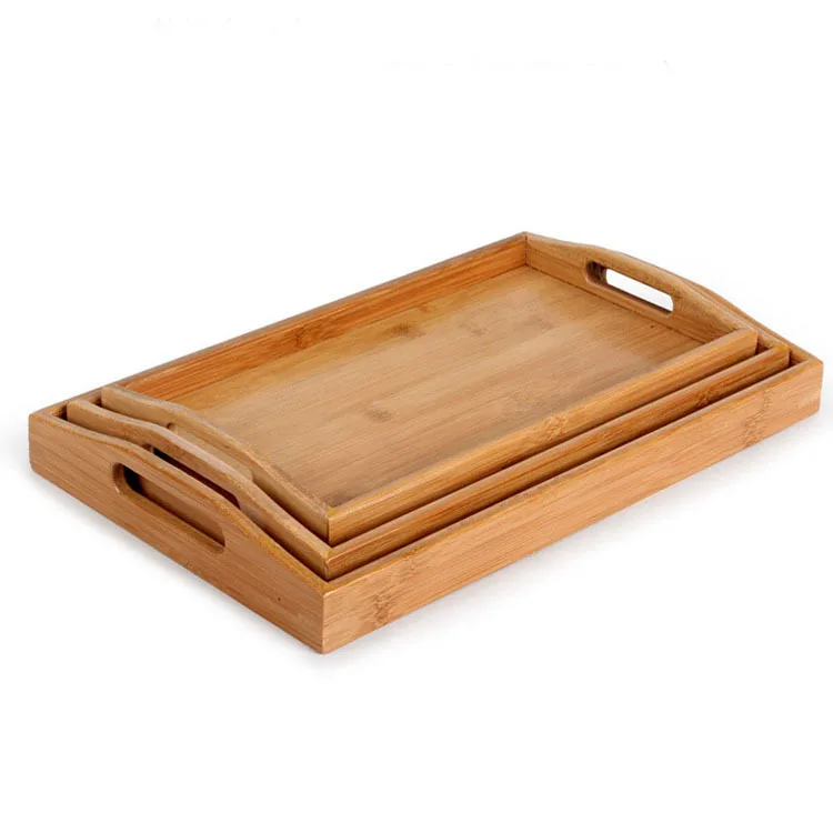 

3 Sizes Rectangle Bamboo Storage Tray Home/ Hotel Daily Goods Sorting Bamboo Dish