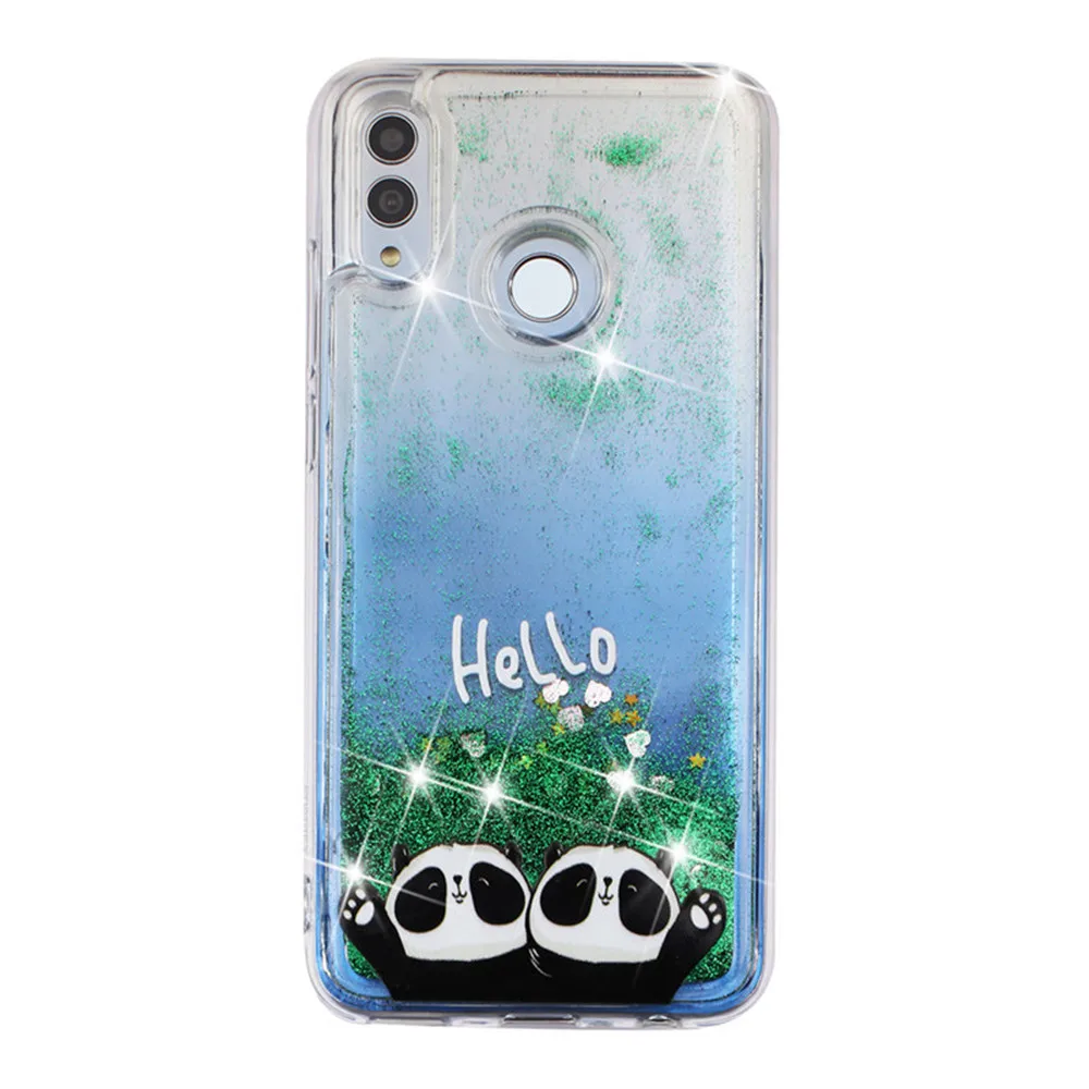 Блестящий Жидкий чехол для Huawei Y6 2019 Honor 8A милый прозрачный мягкий силиконовый