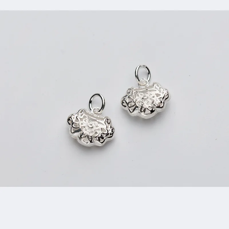 

UQBing High Quality Real 925 Silver Hollow Longevity Lock Pendant Sterling Silver 925 Charm Beads Accessories Wholesale