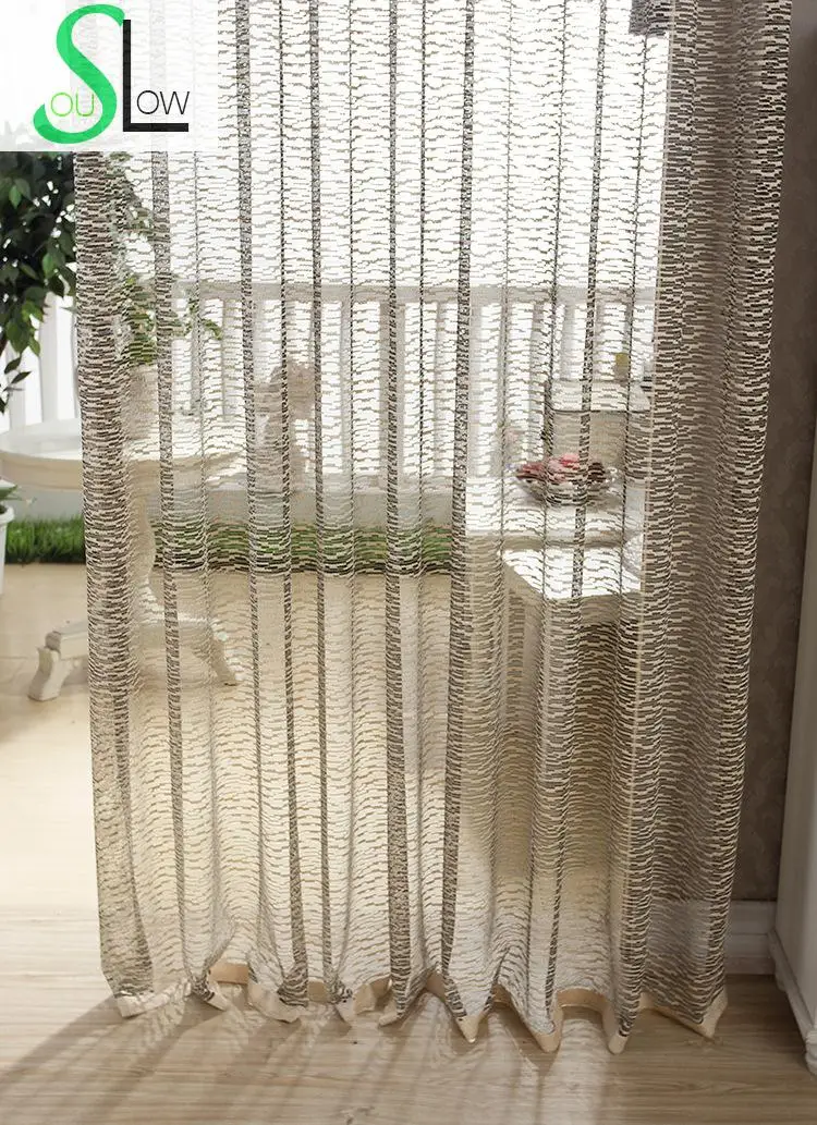 Занавес из жаккардовой ткани Slow Soul коричневого цвета элегантная сетчатая