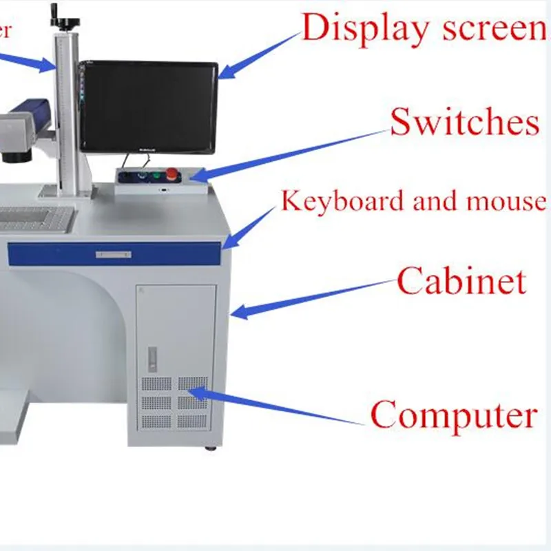 Волоконный лазерный маркер для металлов и резины/пластика/ПВХ/керамики высокого
