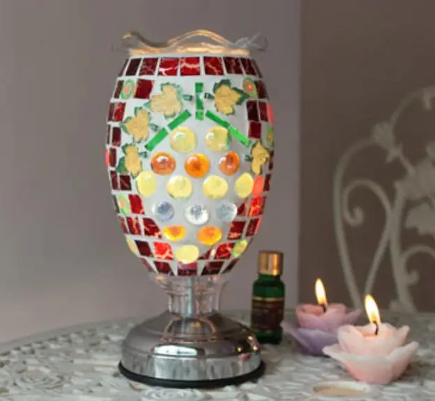 

Table Lamp light The new color glass antique mosaic table light festival lights burner plug oil wedding lamp DF86