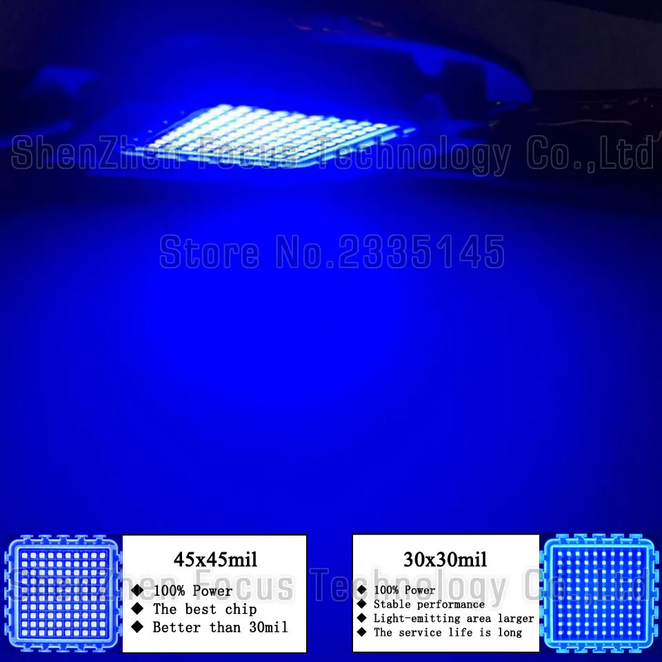 Высокомощный светодиодный чип 10 Вт синий 460 465нм COB диод SMD DIY прожектор