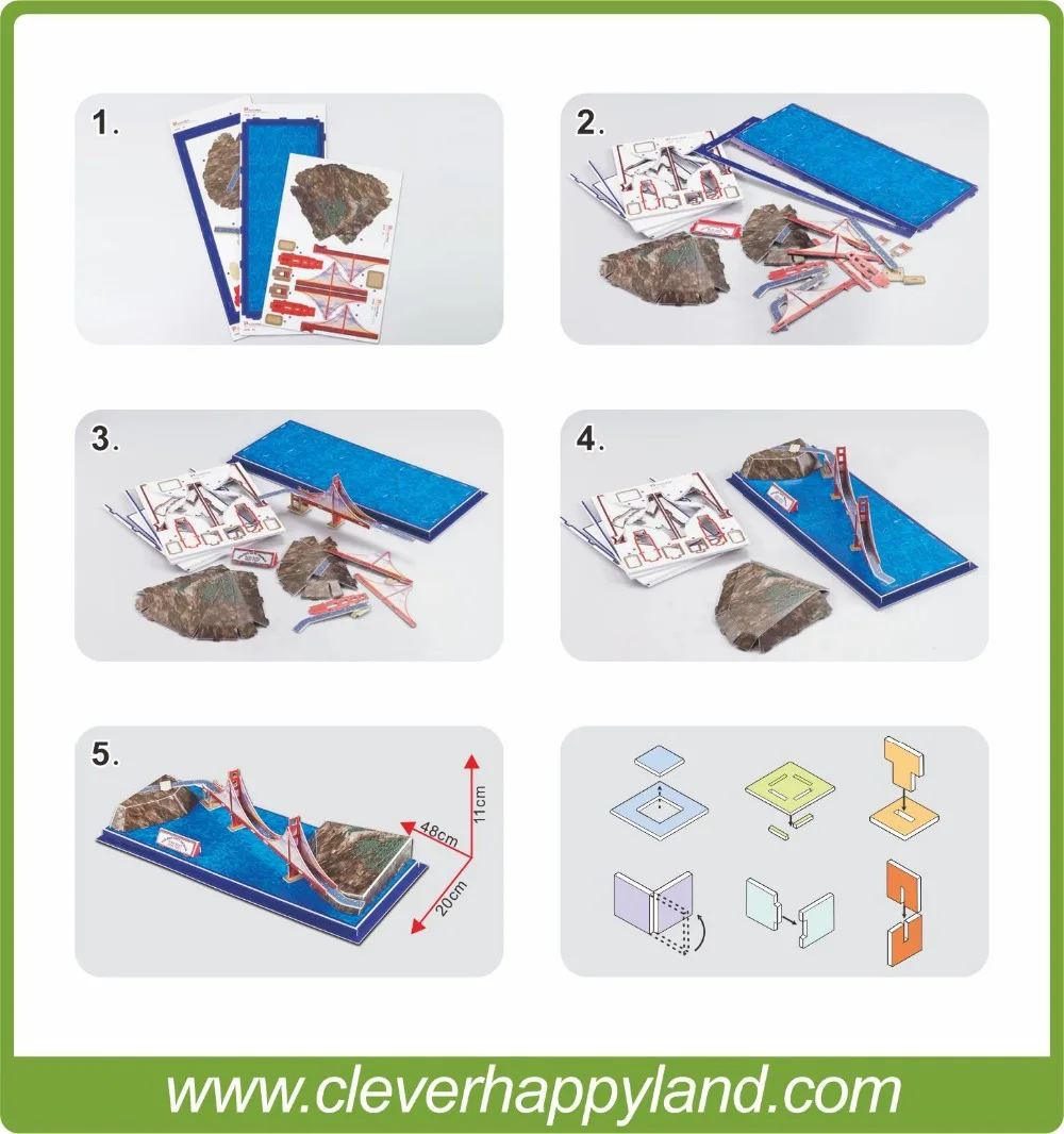 Лидер продаж образовательная 3D головоломка сделай сам с мостом золотых ворот|3d