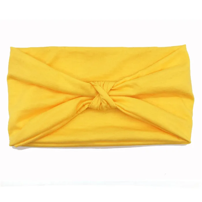yellow Новинка, хлопковая широкая повязка на голову, эластичная Женская повязка на голову, аксессуары для волос, тюрбан, повязка на голову, повязка на голову, бандана - Цвет: yellow